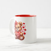Tasse 2 Couleurs Cœurs de la Saint-Valentin (Devant gauche)