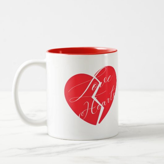 Tasse 2 Couleurs Cœurs de la Saint-Valentin (Gauche)