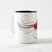 Tasse 2 Couleurs Coeurs de Swoosh rouge et blanc (Devant gauche)