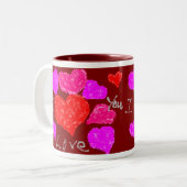 Tasse 2 Couleurs Coeurs de Valentine (Devant gauche)