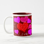 Tasse 2 Couleurs Coeurs de Valentine (Gauche)