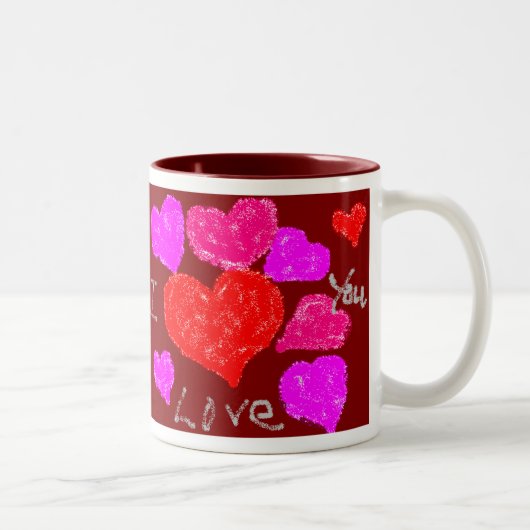 Tasse 2 Couleurs Coeurs de Valentine (Droit)