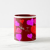 Tasse 2 Couleurs Coeurs de Valentine (Centre)