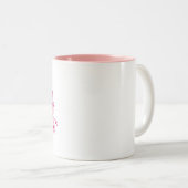 Tasse 2 Couleurs Coeurs d'éléphant rose et pourpre (Devant droit)