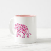 Tasse 2 Couleurs Coeurs d'éléphant rose et pourpre (Devant gauche)