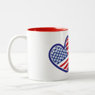 Tasse 2 Couleurs Coeurs du drapeau américain et du Colorado