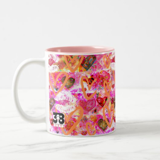 Tasse 2 Couleurs Coeurs et lèvres (Gauche)