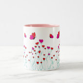 Tasse 2 Couleurs Coeurs et papillons Valentine Love (Centre)