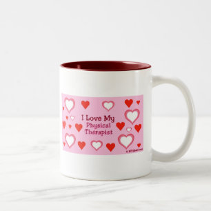 Tasse 2 Couleurs Cœurs: J'aime mon physiothérapeute