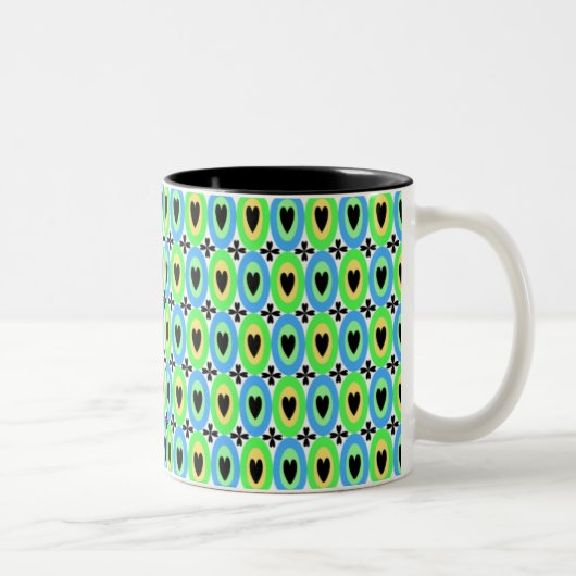 Tasse 2 Couleurs Coeurs ovales (Droit)