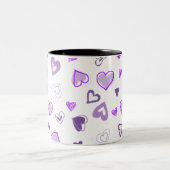 Tasse 2 Couleurs Coeurs pourpres (Centre)