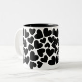 Tasse 2 Couleurs Coeurs Puffy Noirs (Devant gauche)