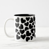 Tasse 2 Couleurs Coeurs Puffy Noirs (Gauche)