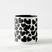 Tasse 2 Couleurs Coeurs Puffy Noirs (Centre)