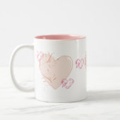 Tasse 2 Couleurs Coeurs rose et rose (Gauche)