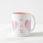 Tasse 2 Couleurs Cœurs roses (Devant droit)