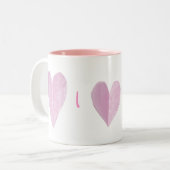 Tasse 2 Couleurs Cœurs roses (Devant gauche)