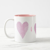 Tasse 2 Couleurs Cœurs roses (Gauche)