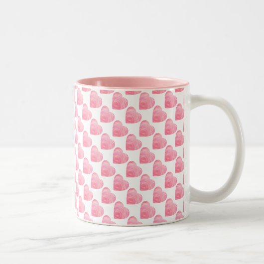 Tasse 2 Couleurs Coeurs roses (Droit)