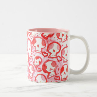 Tasse 2 Couleurs Coeurs roses et SugarSkulls