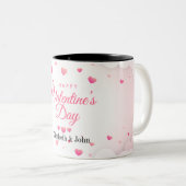 Tasse 2 Couleurs Cœurs roses Joyeuse Saint-Valentin (Devant droit)