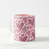 Tasse 2 Couleurs Coeurs roses modernes Saint-Valentin (Devant gauche)