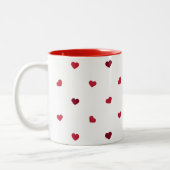 Tasse 2 Couleurs Coeurs rouges (Gauche)