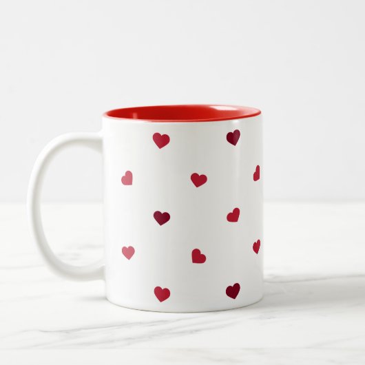 Tasse 2 Couleurs Coeurs rouges (Gauche)