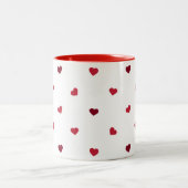 Tasse 2 Couleurs Coeurs rouges (Centre)