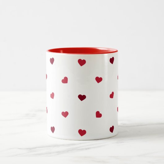 Tasse 2 Couleurs Coeurs rouges (Centre)