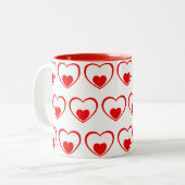 Tasse 2 Couleurs Coeurs rouges (Devant gauche)