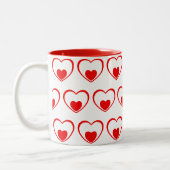 Tasse 2 Couleurs Coeurs rouges (Gauche)