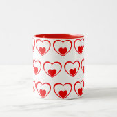 Tasse 2 Couleurs Coeurs rouges (Centre)