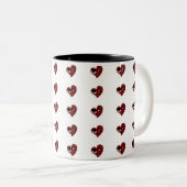 Tasse 2 Couleurs Coeurs rouges Abstraits, funky, décalés (Devant droit)