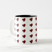Tasse 2 Couleurs Coeurs rouges Abstraits, funky, décalés (Devant gauche)