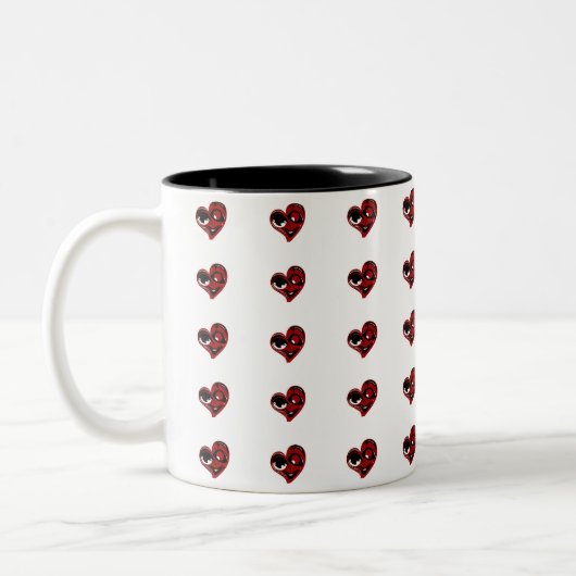 Tasse 2 Couleurs Coeurs rouges Abstraits, funky, décalés (Gauche)