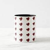 Tasse 2 Couleurs Coeurs rouges Abstraits, funky, décalés (Centre)