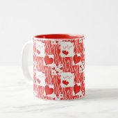 Tasse 2 Couleurs Coeurs rouges, amour. (Devant gauche)