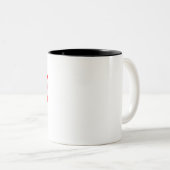 Tasse 2 Couleurs Coeurs rouges pour l'amour (Devant droit)