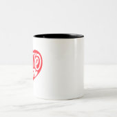 Tasse 2 Couleurs Coeurs rouges pour l'amour (Centre)