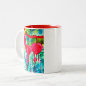 Tasse 2 Couleurs Coeurs saignants Aquarelle abstraite (Devant gauche)