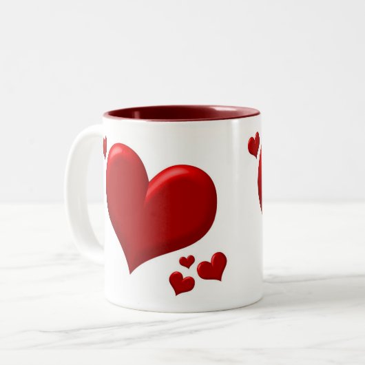 Tasse 2 Couleurs Coeurs - UN (Devant gauche)
