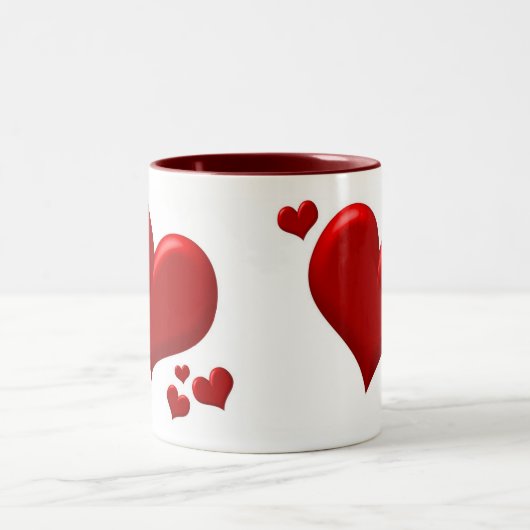 Tasse 2 Couleurs Coeurs - UN (Centre)
