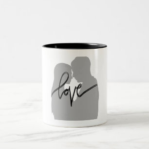 Tasse 2 Couleurs Cof à deux tons silhouette de couple romantique ci