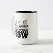 Tasse 2 Couleurs Coffee Black Train Robbery Drawing (Devant gauche)