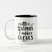 Tasse 2 Couleurs Coffee gommes gomme caoutchouc gants mot art monog (Gauche)