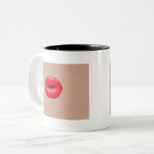 Tasse 2 Couleurs Coffee Lips baiser pop art (Devant gauche)