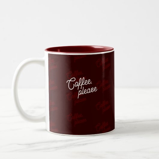 Tasse 2 Couleurs "Coffee, please" Minimal, Elegant, Pattern  (Gauche)