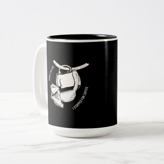 Tasse 2 Couleurs Coffee Sloth (blanc) (Devant gauche)