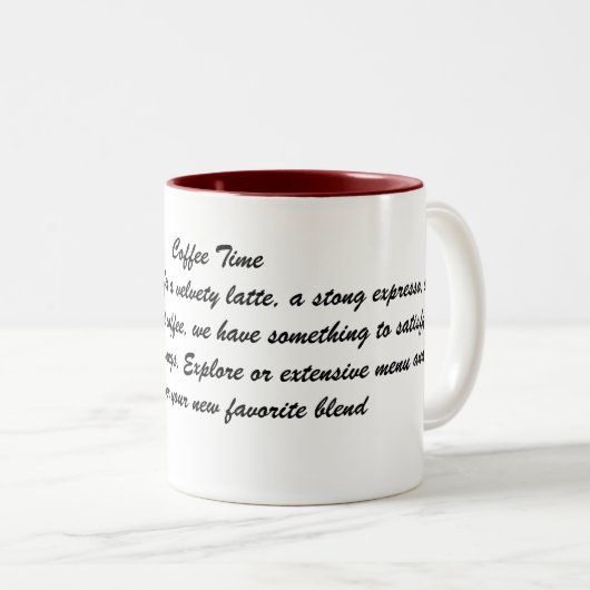 Tasse 2 Couleurs Coffee time (Devant droit)